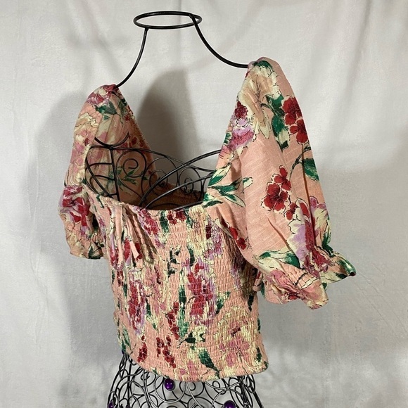 NWT Band of Gypsies mauve puff sleeve crop top size M - Picture 10 of 10